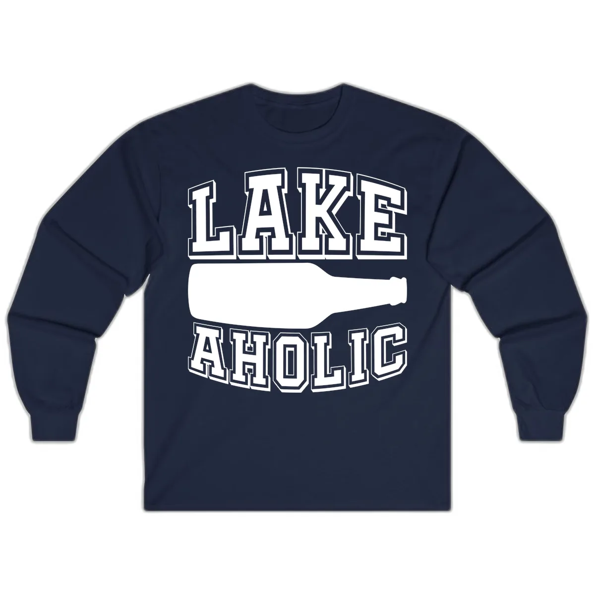 Lakeaholic Bottle Design Long Sleeve in Navy