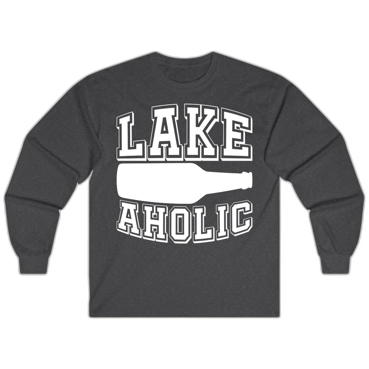 Lakeaholic Bottle Design Long Sleeve in Dark Heather