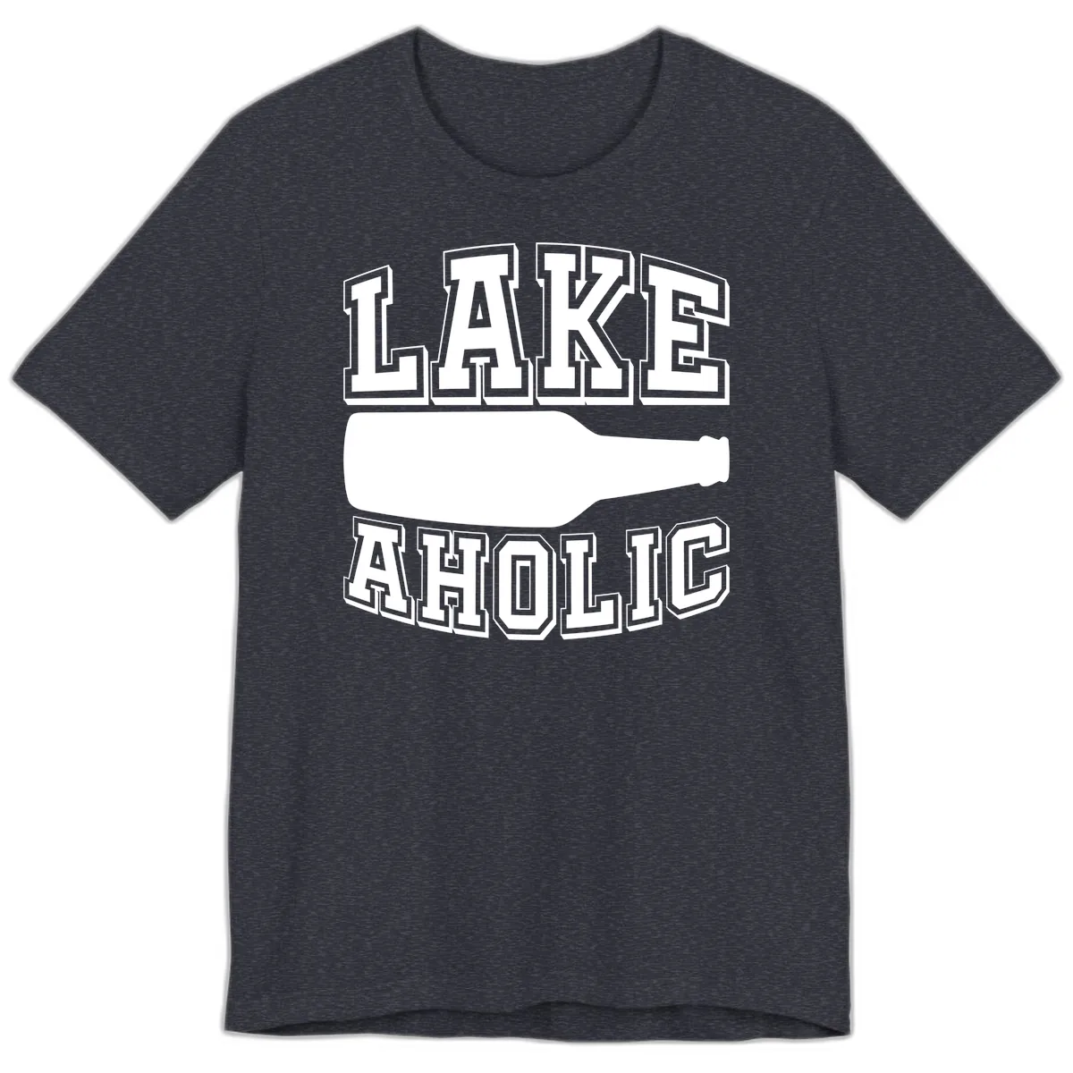 Lakeaholic Bottle Design Premium T-Shirt in Heather Navy