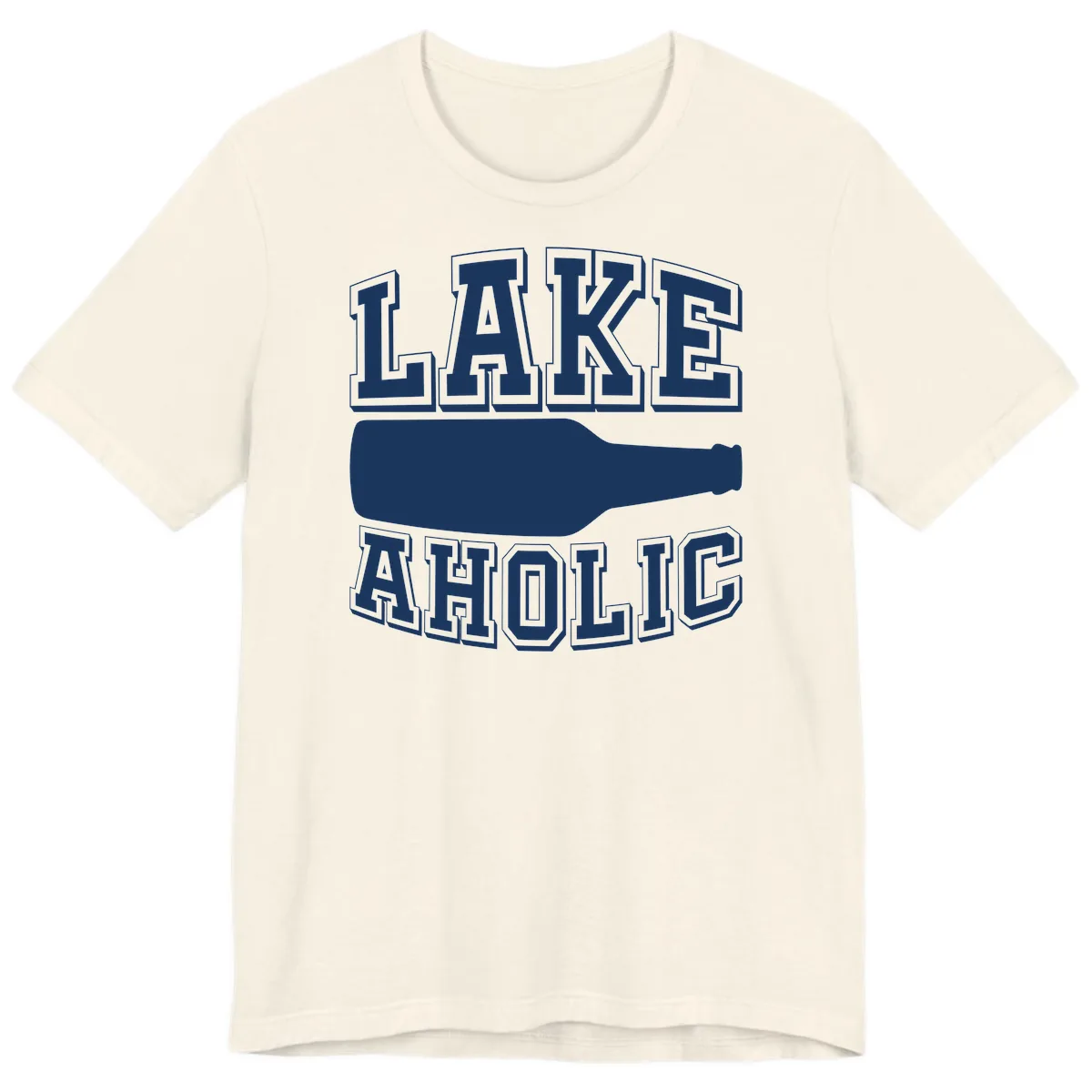 Lakeaholic Bottle Design Premium T-Shirt in Natural