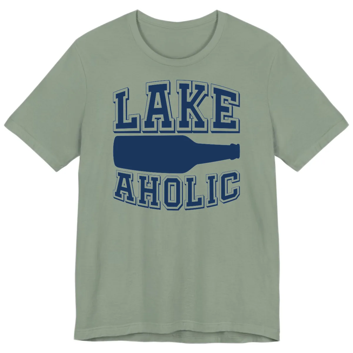 Lakeaholic Bottle Design Premium T-Shirt in Sage