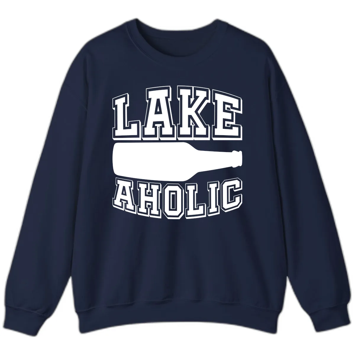 Lakeaholic Bottle Design Sweatshirt in Navy