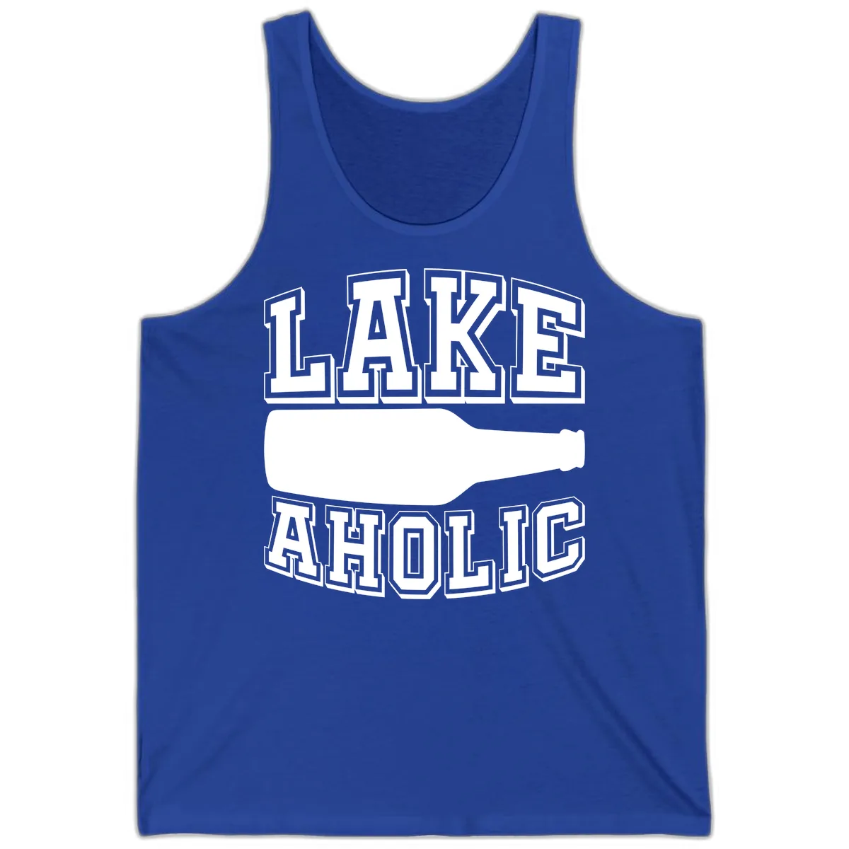 Lakeaholic Bottle Design Tank in True Royal