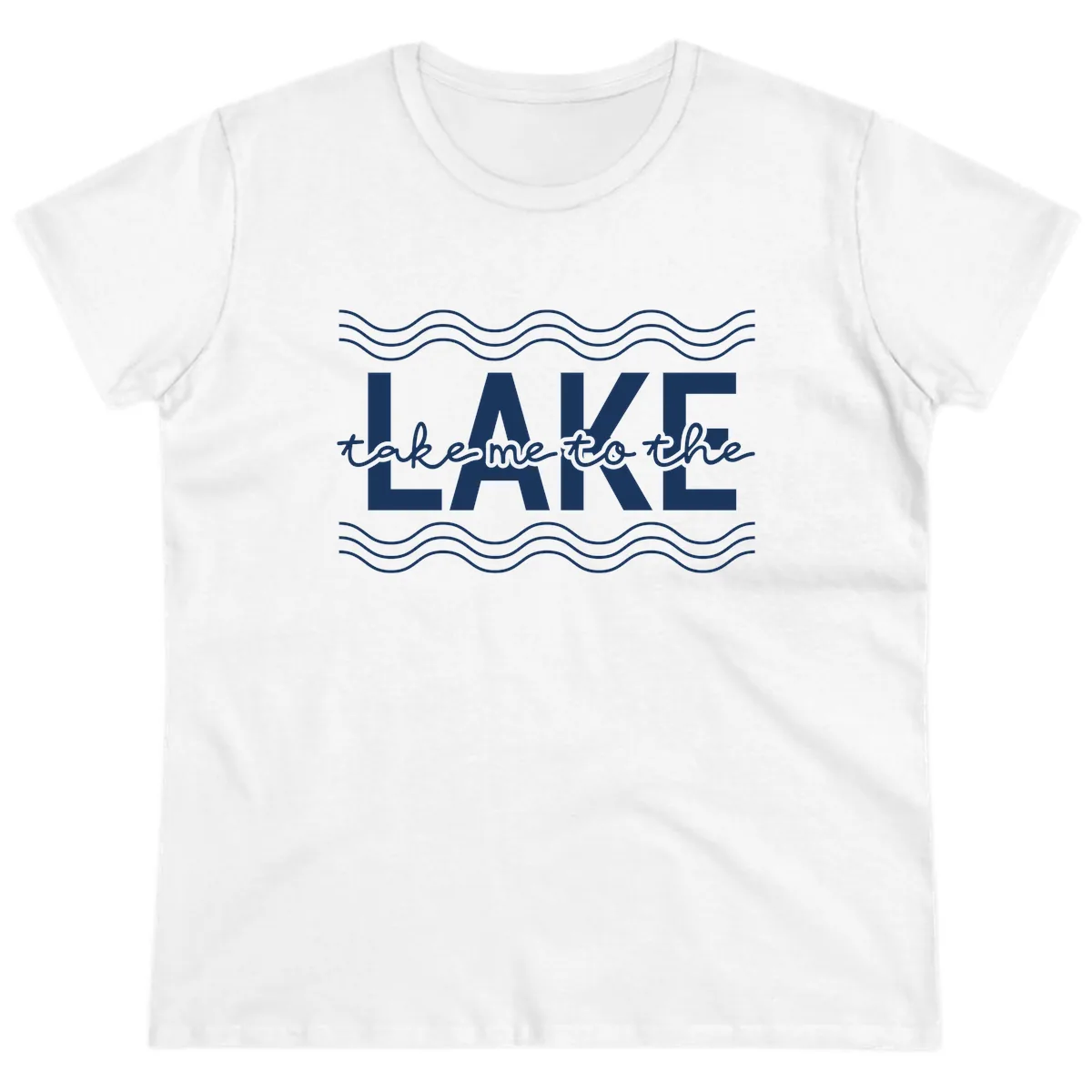 Take Me To The Lake Design Ladies Tee in White