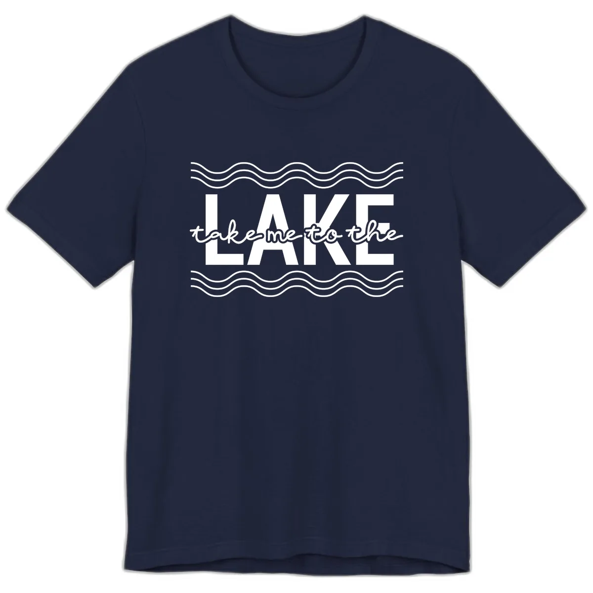 Take Me To The Lake Design Premium T-Shirt in Navy