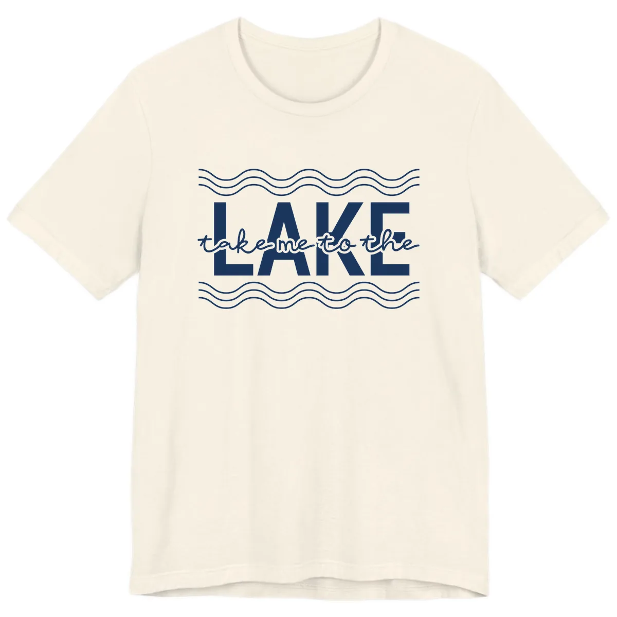 Take Me To The Lake Design Premium T-Shirt in Natural