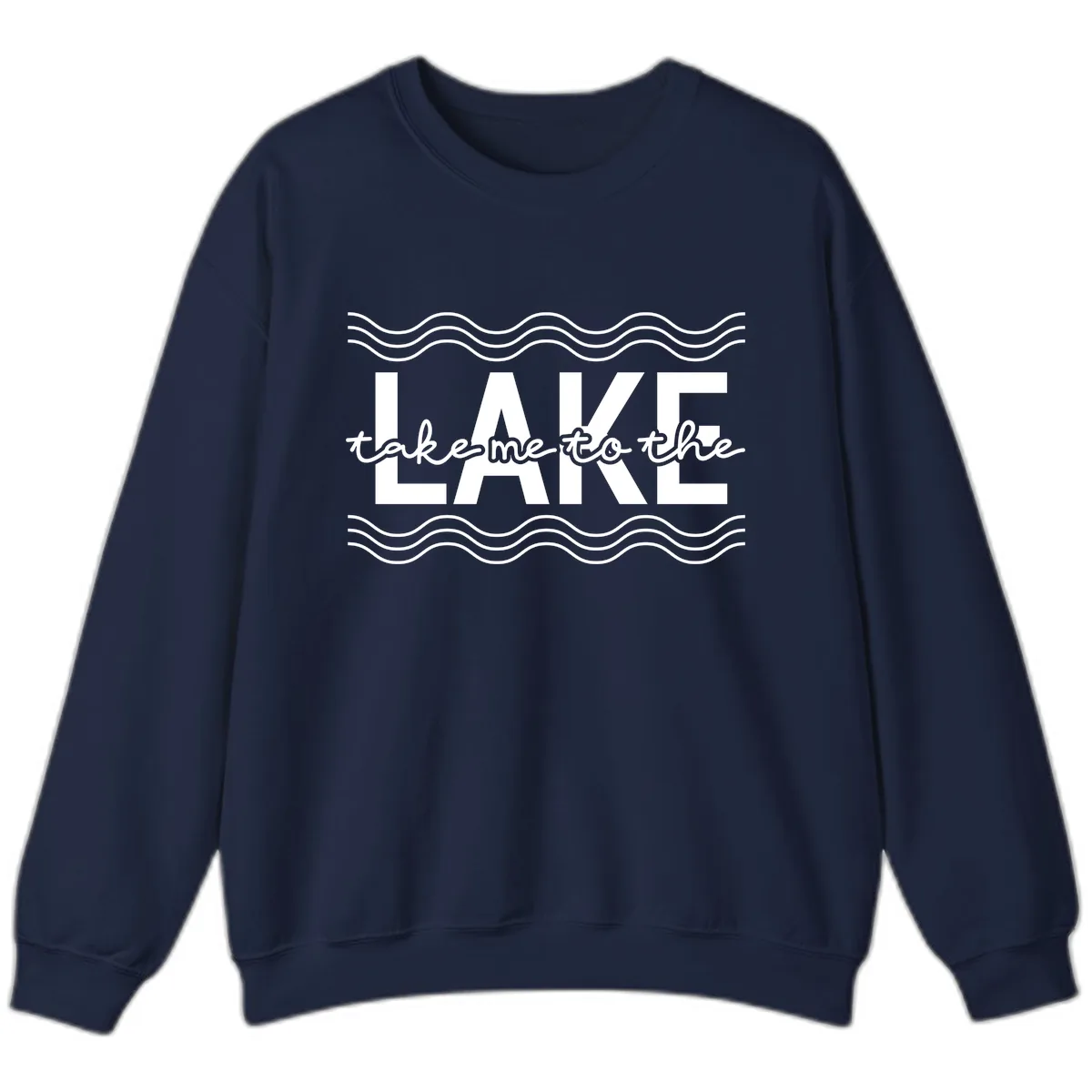 Take Me To The Lake Design Sweatshirt in Navy