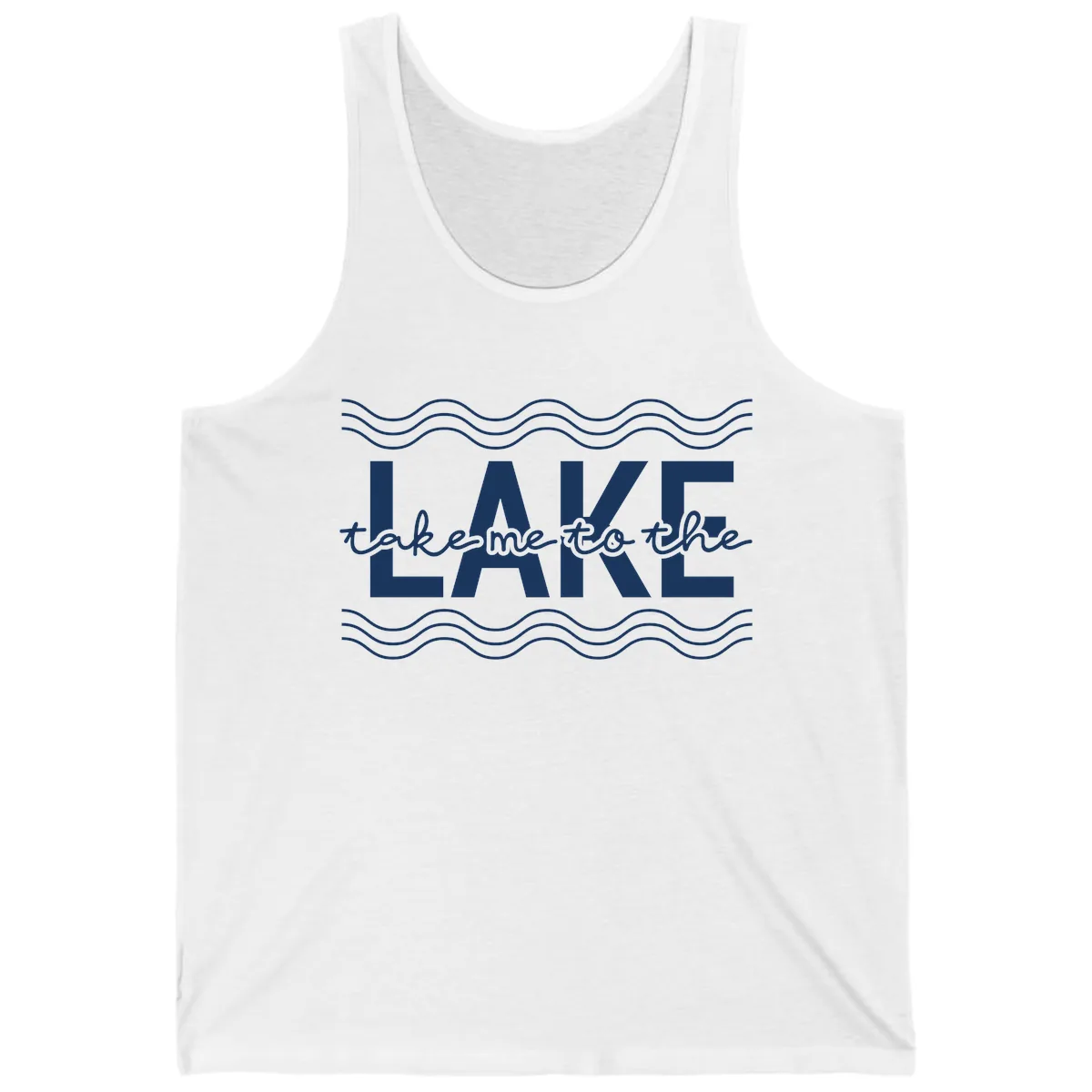 Take Me To The Lake Design Tank in White