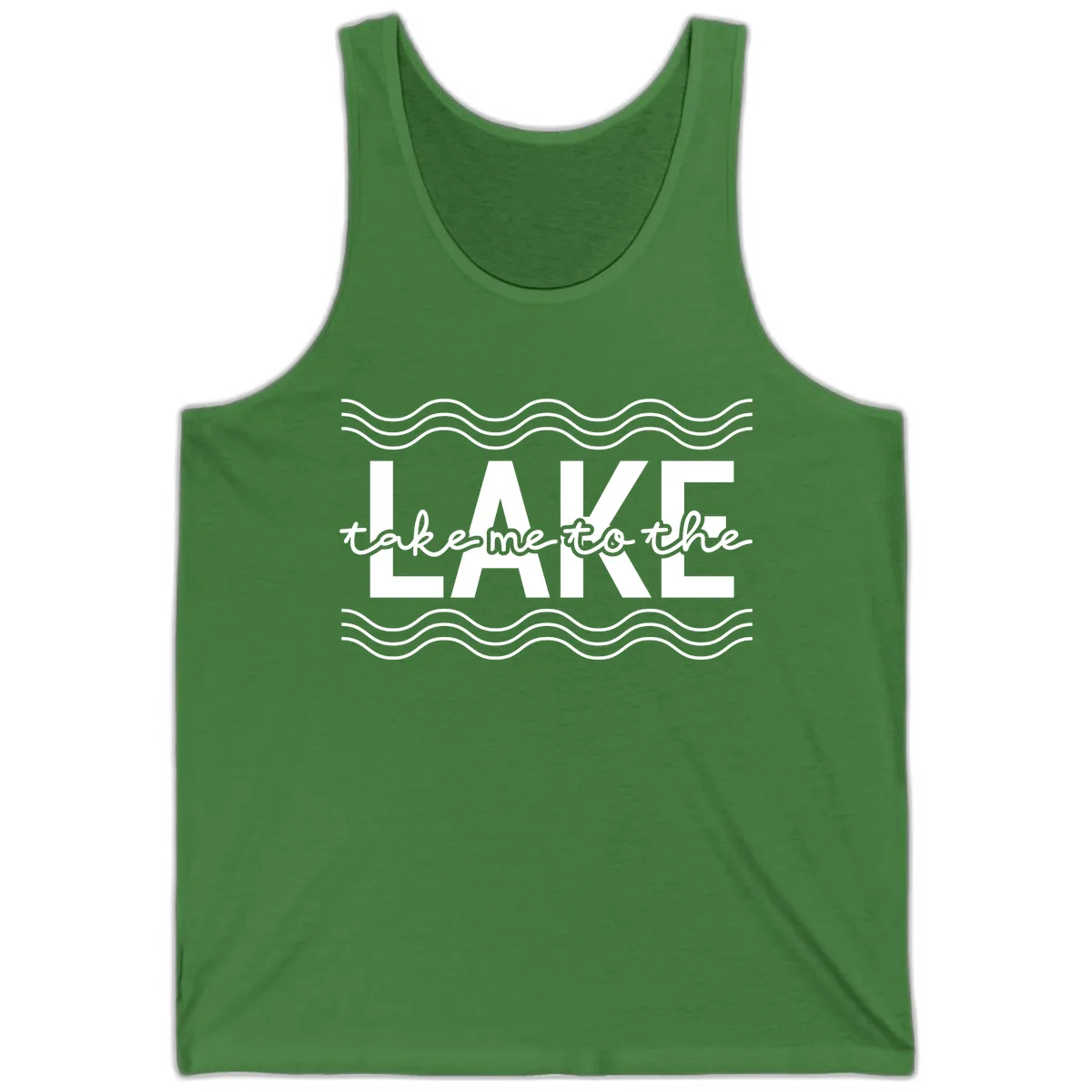 Take Me To The Lake Design Tank in Leaf