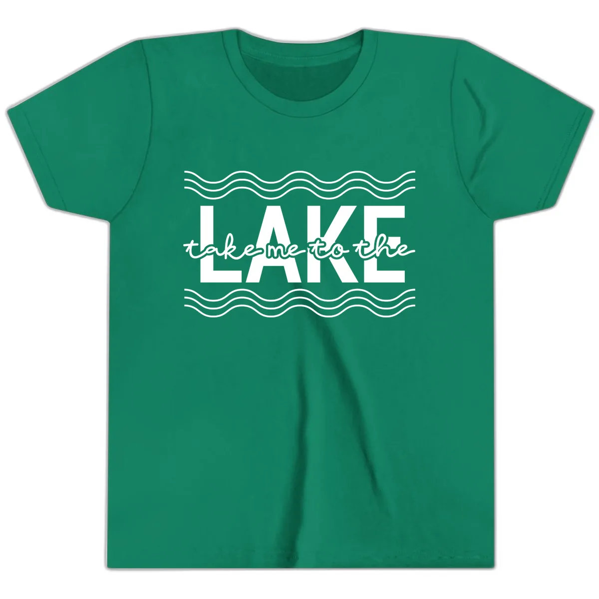 Take Me To The Lake Design Youth T-Shirt in Kelly