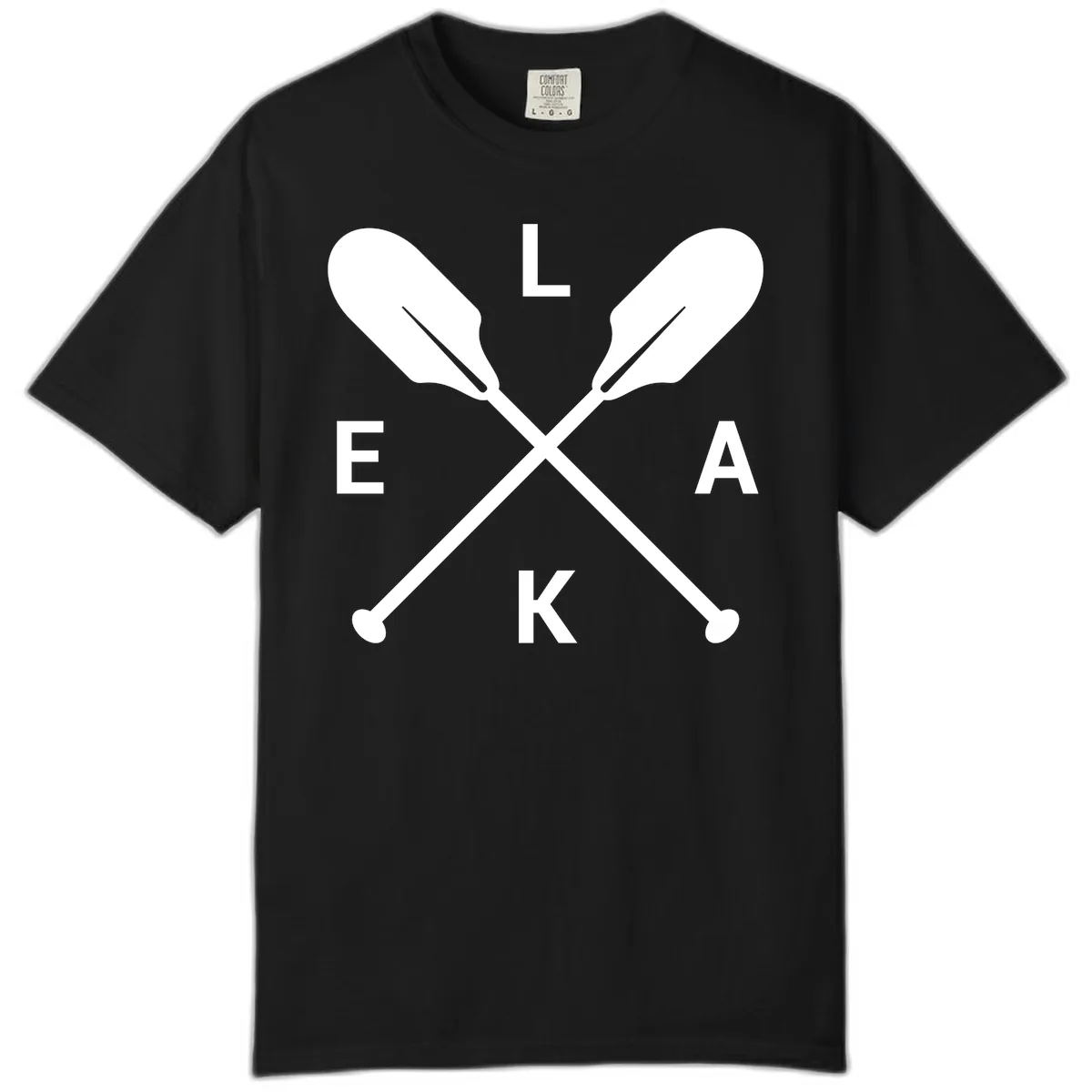 Lake Life Oar Emblem Design Comfort Color in Black
