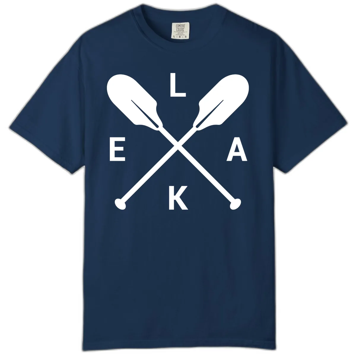 Lake Life Oar Emblem Design Comfort Color in Navy