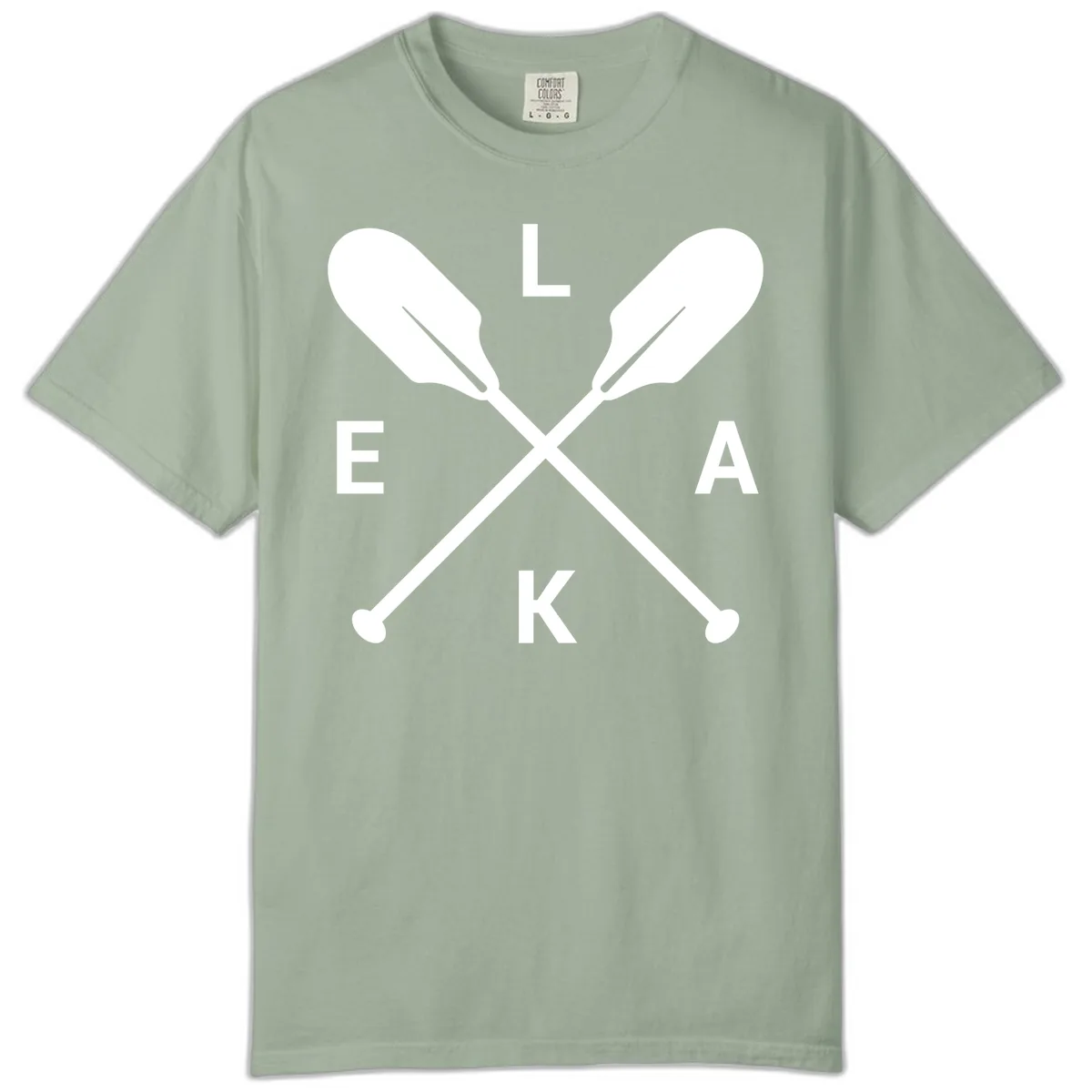 Lake Life Oar Emblem Design Comfort Color in Bay