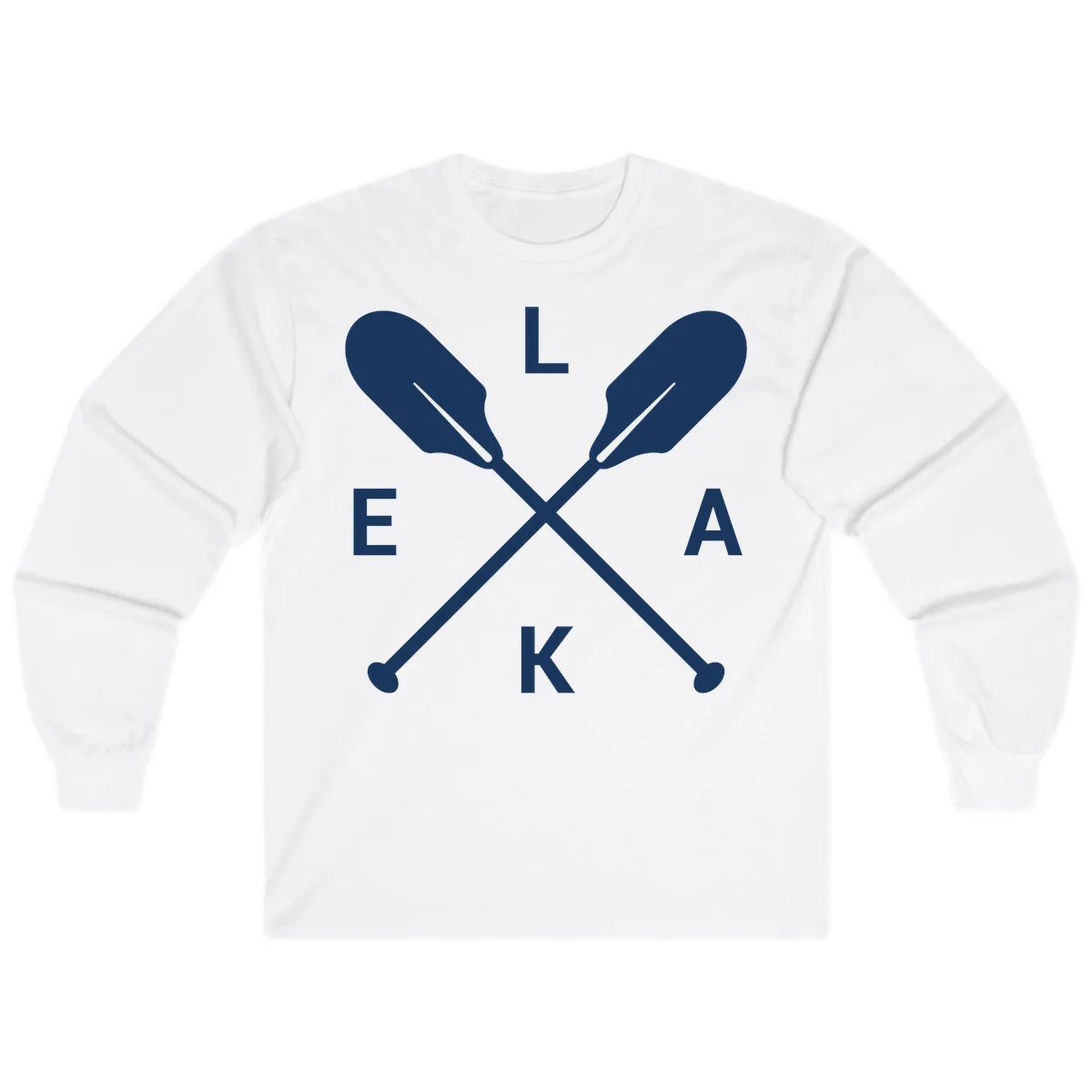 Lake Life Oar Emblem Design Long Sleeve in White