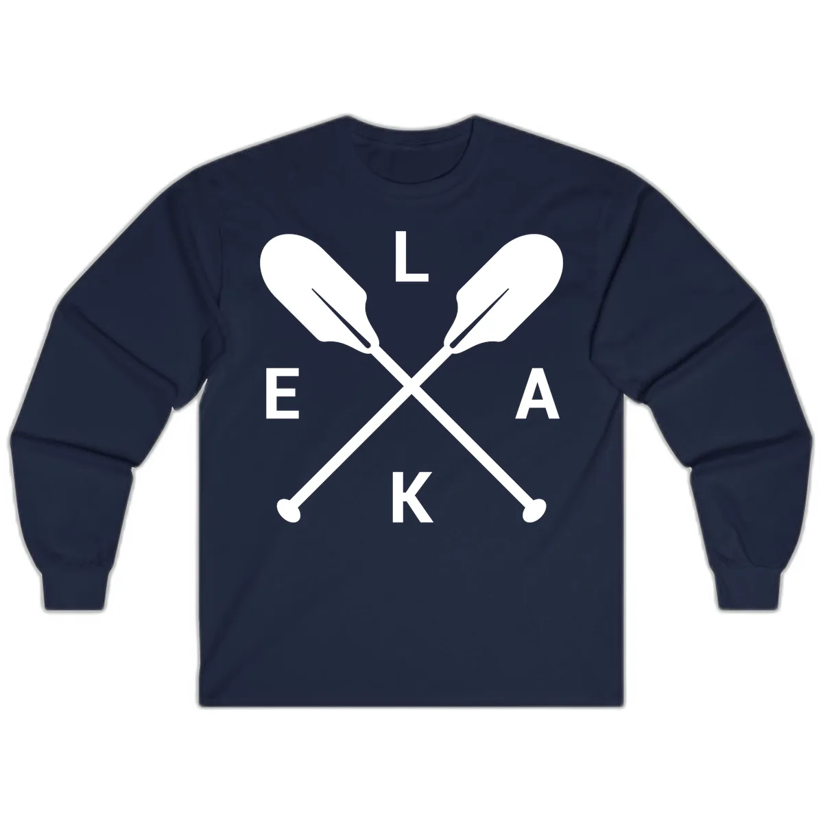 Lake Life Oar Emblem Design Long Sleeve in Navy
