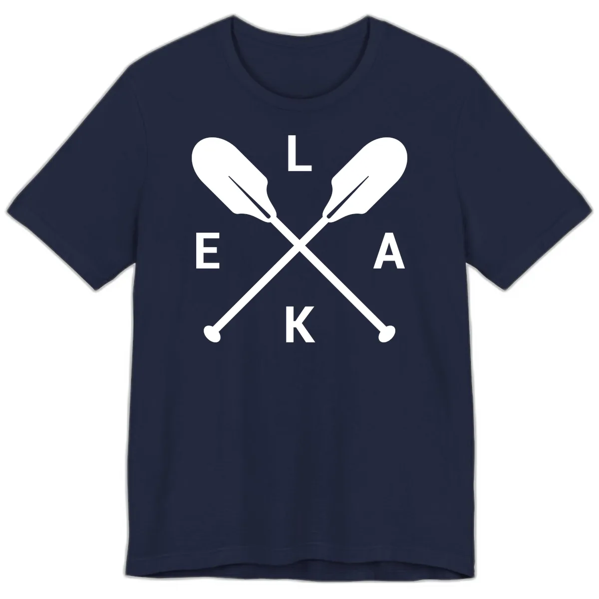 Lake Life Oar Emblem Design Premium T-Shirt in Navy