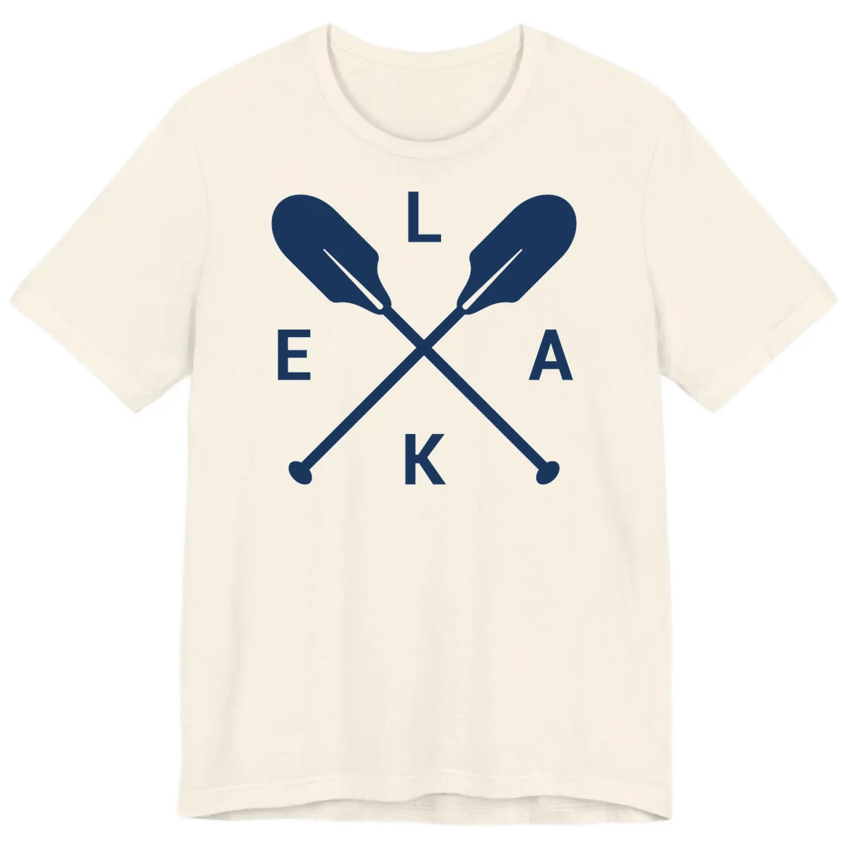 Lake Life Oar Emblem Design Premium T-Shirt in Natural