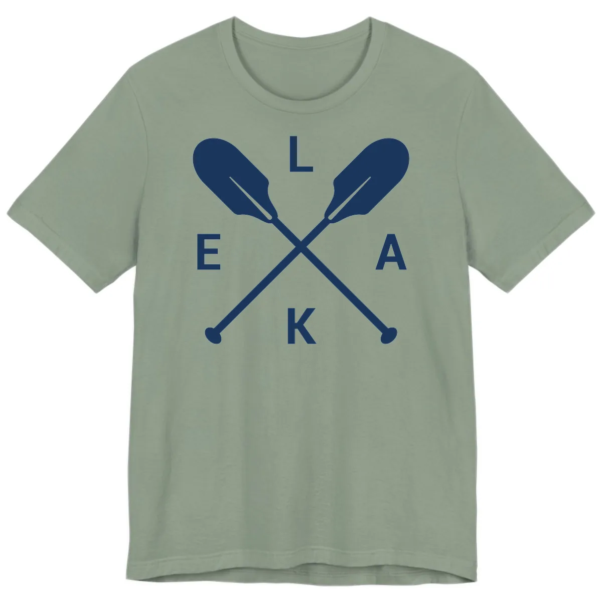 Lake Life Oar Emblem Design Premium T-Shirt in Sage