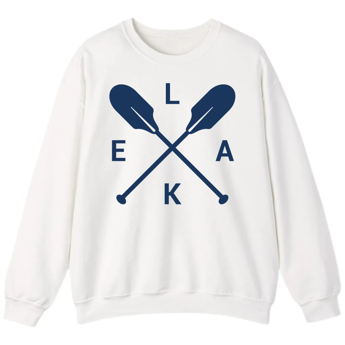 Lake Life Oar Emblem Design Sweatshirt in White