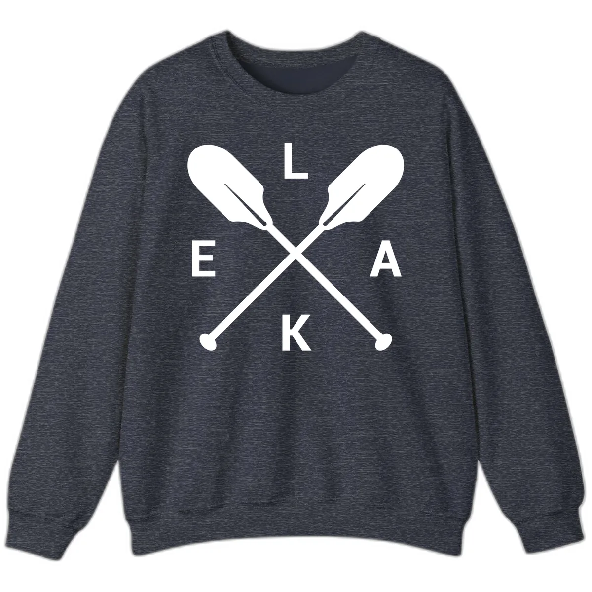 Lake Life Oar Emblem Design Sweatshirt in Heather Sport Dark Navy