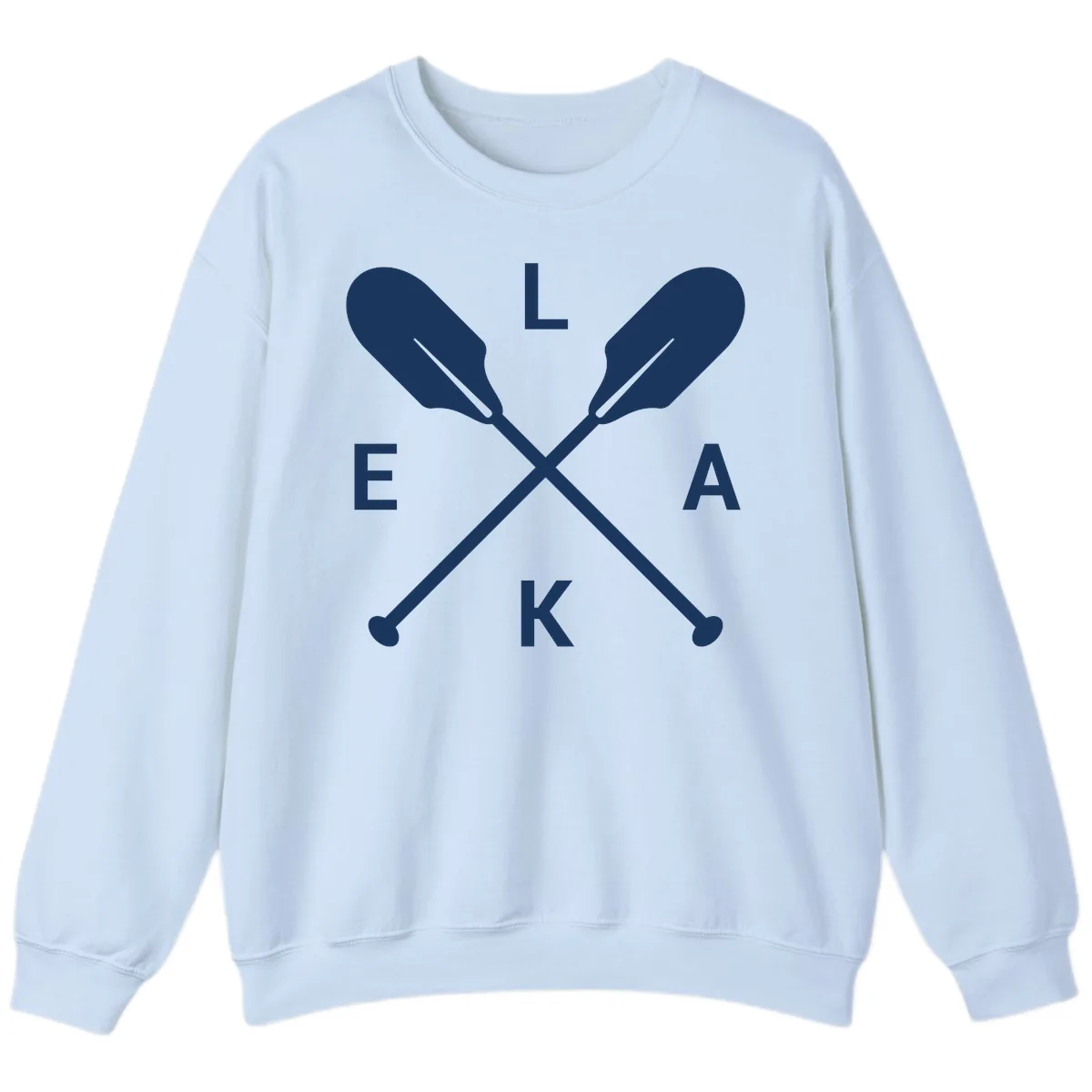 Lake Life Oar Emblem Design Sweatshirt in Light Blue