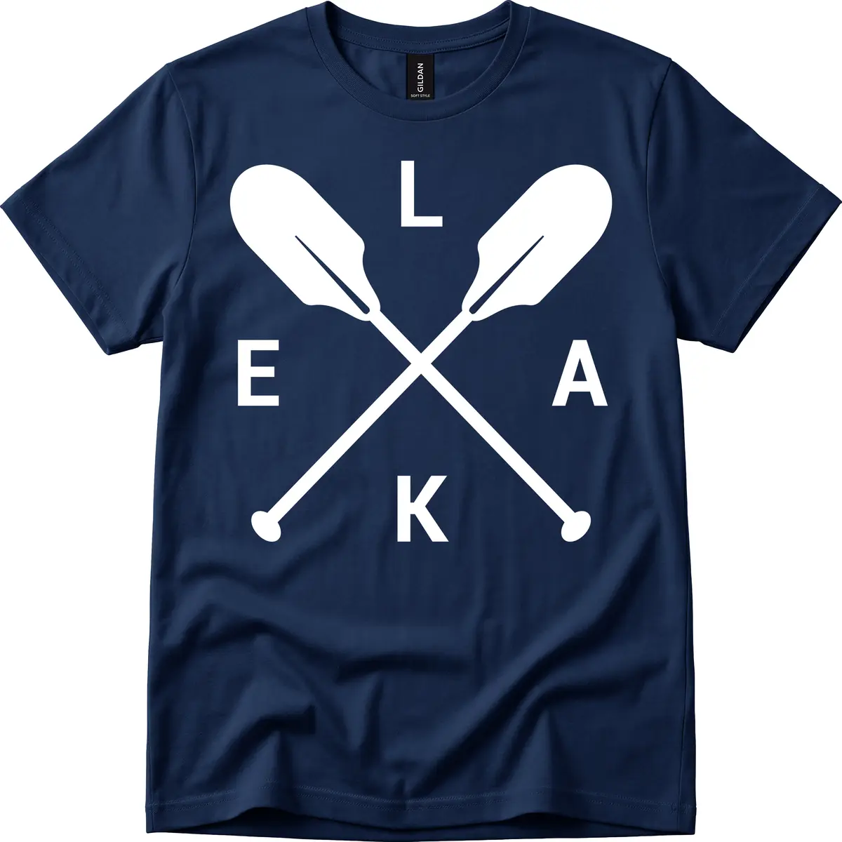Lake Life Oar Emblem Design T-Shirt in Navy