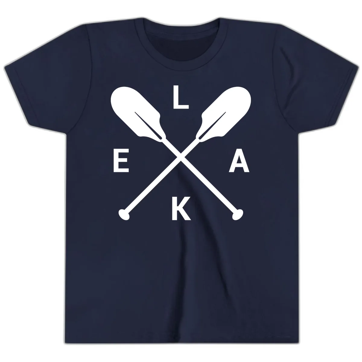 Lake Life Oar Emblem Design Youth T-Shirt in Navy
