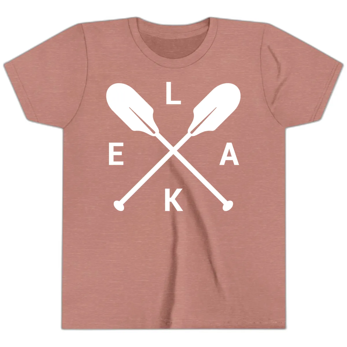 Lake Life Oar Emblem Design Youth T-Shirt in Heather Mauve