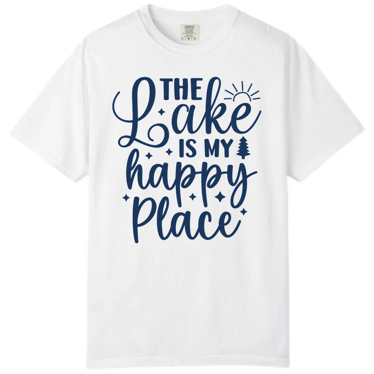 The Lake Is My Happy Place Design Comfort Color in White