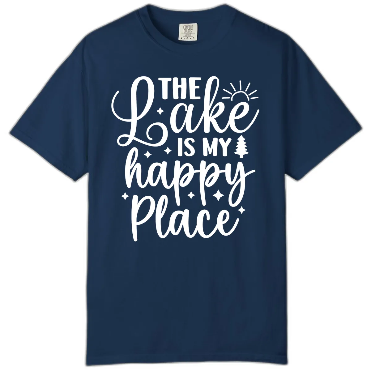 The Lake Is My Happy Place Design Comfort Color in Navy