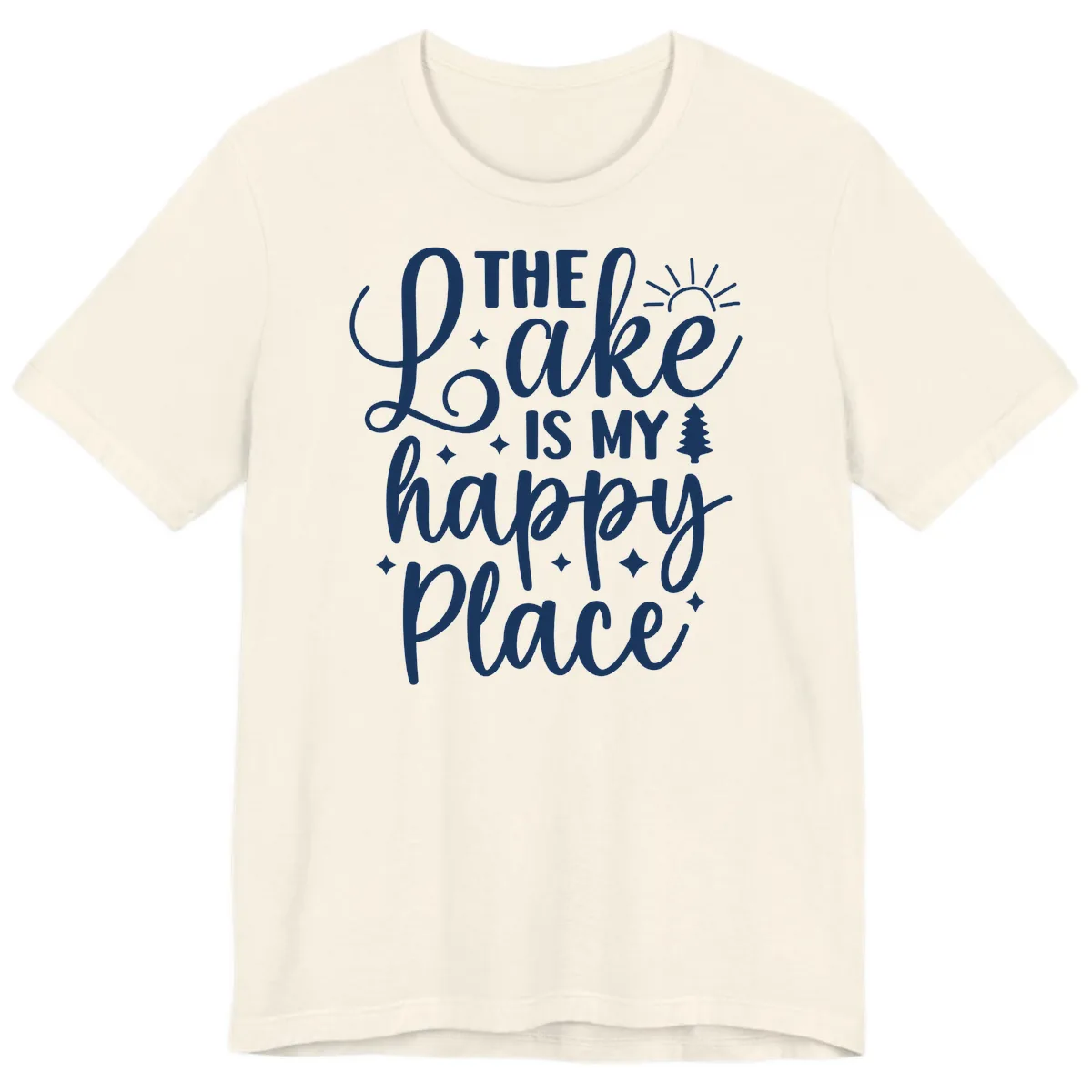 The Lake Is My Happy Place Design Premium T-Shirt in Natural