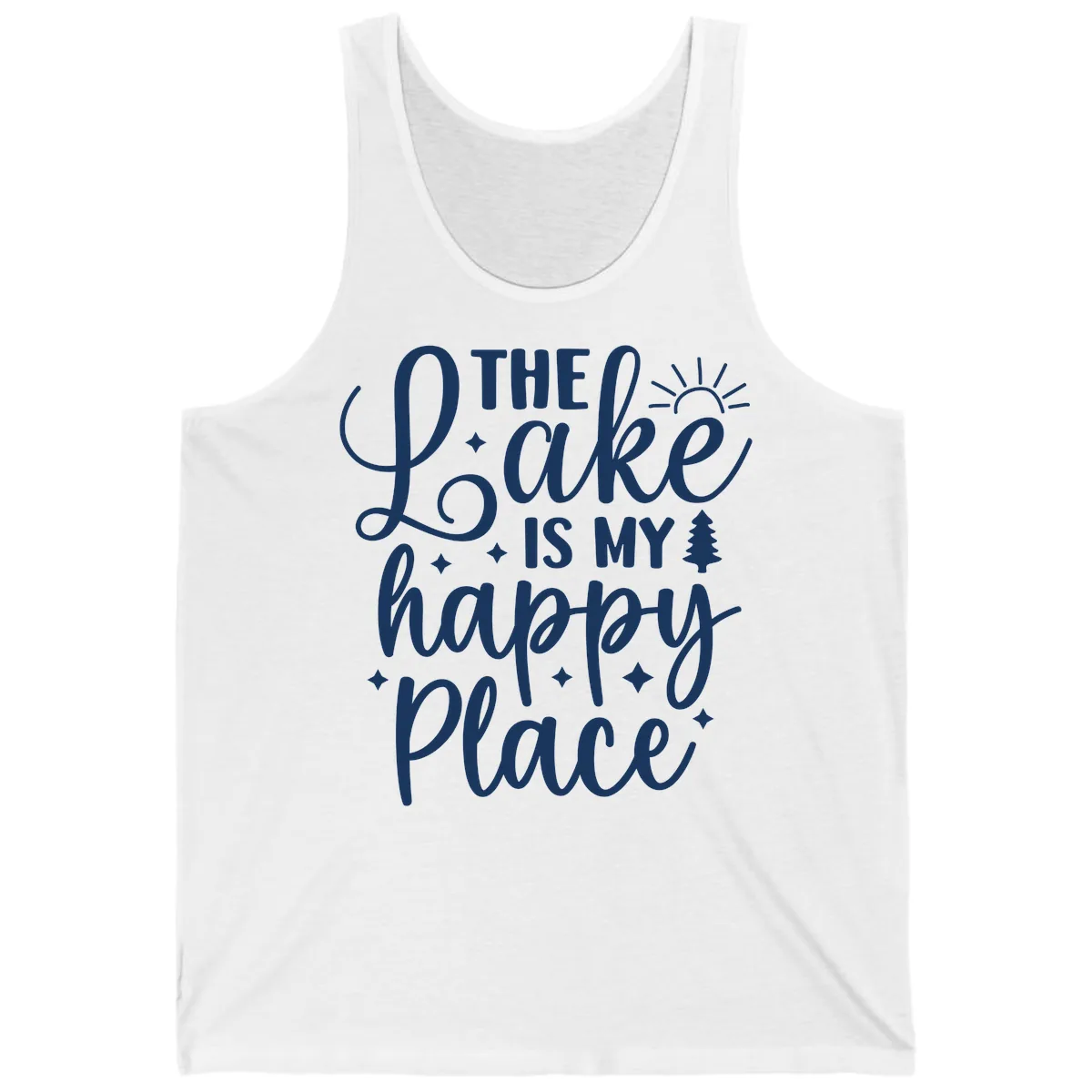 The Lake Is My Happy Place Design Tank in White