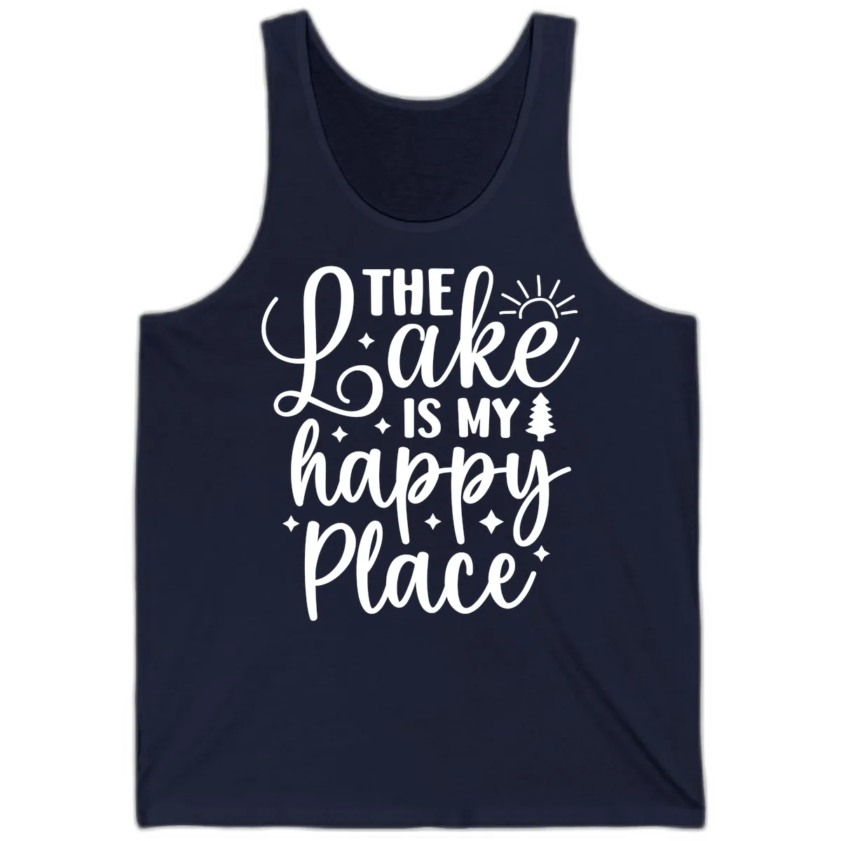 The Lake Is My Happy Place Design Tank in Navy