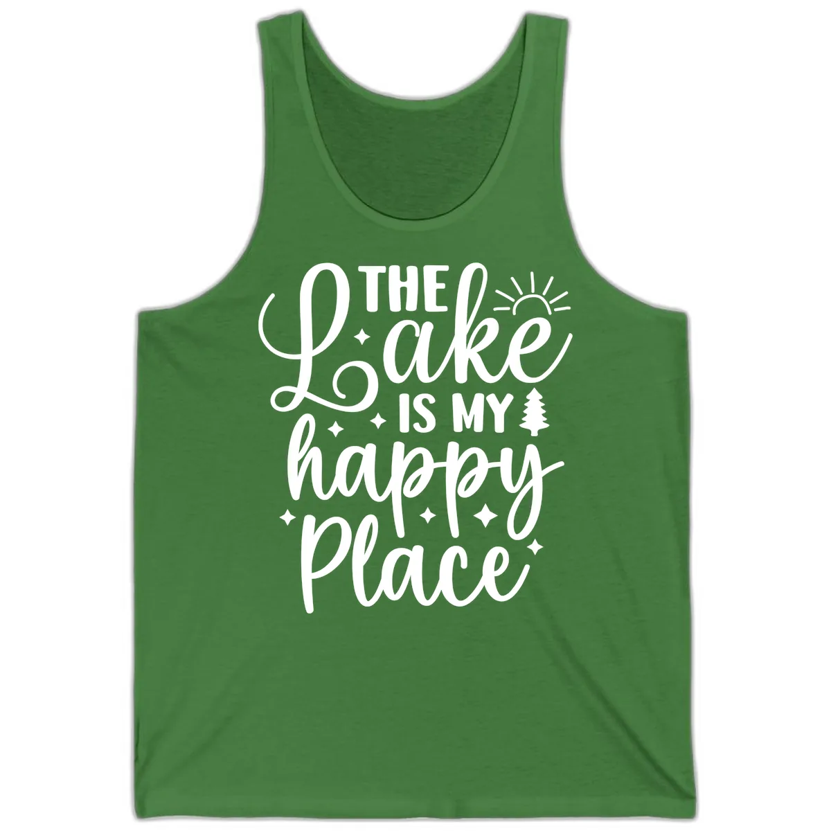 The Lake Is My Happy Place Design Tank in Leaf