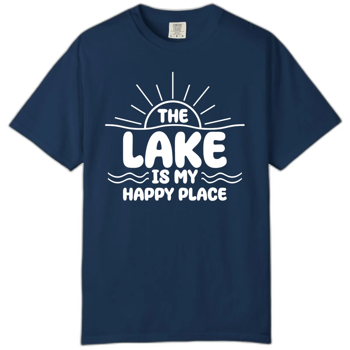 The Lake Is My Happy Place Design Comfort Color in Navy