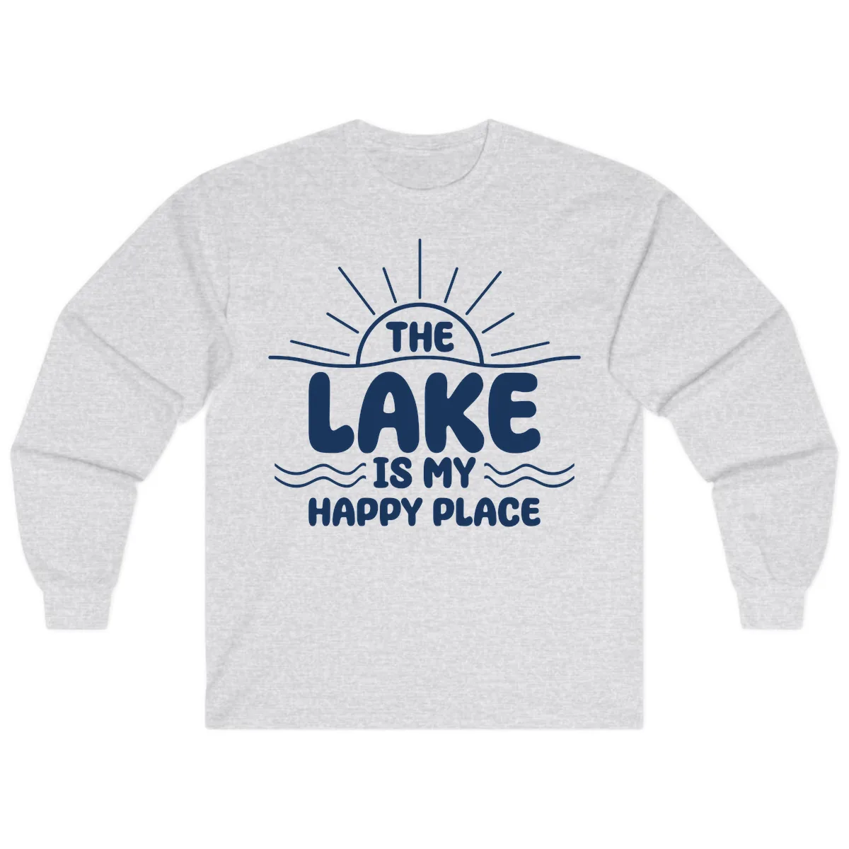 The Lake Is My Happy Place Design Long Sleeve in Ash