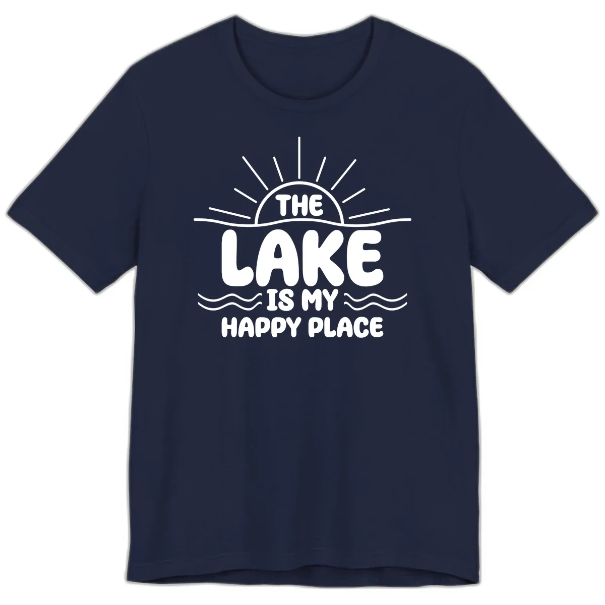 The Lake Is My Happy Place Design Premium T-Shirt in Navy