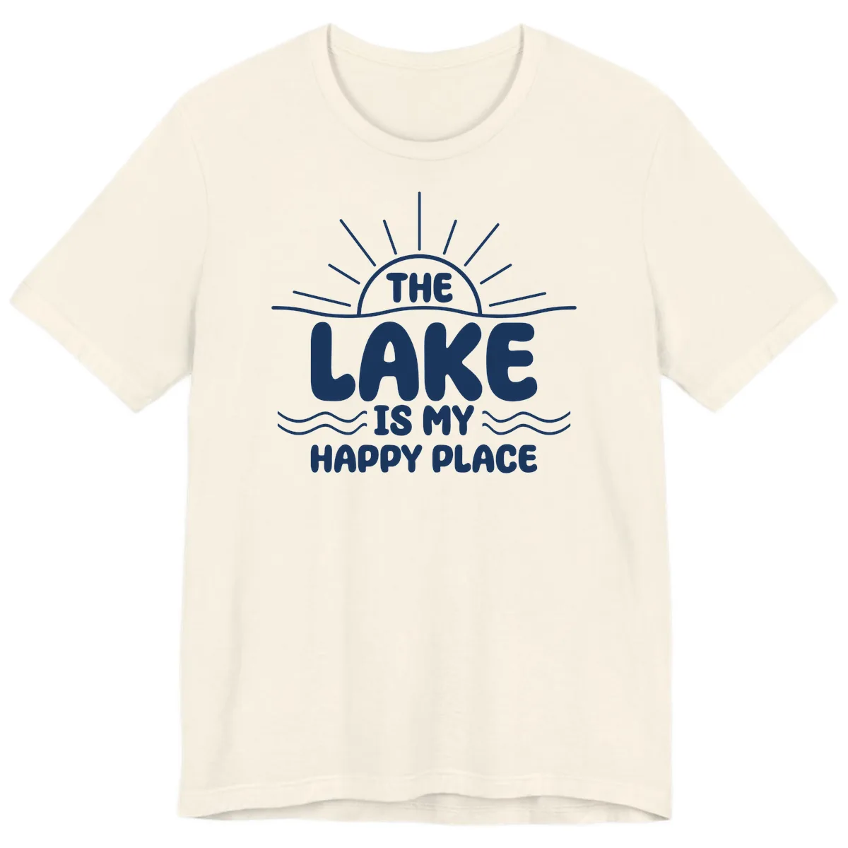 The Lake Is My Happy Place Design Premium T-Shirt in Natural
