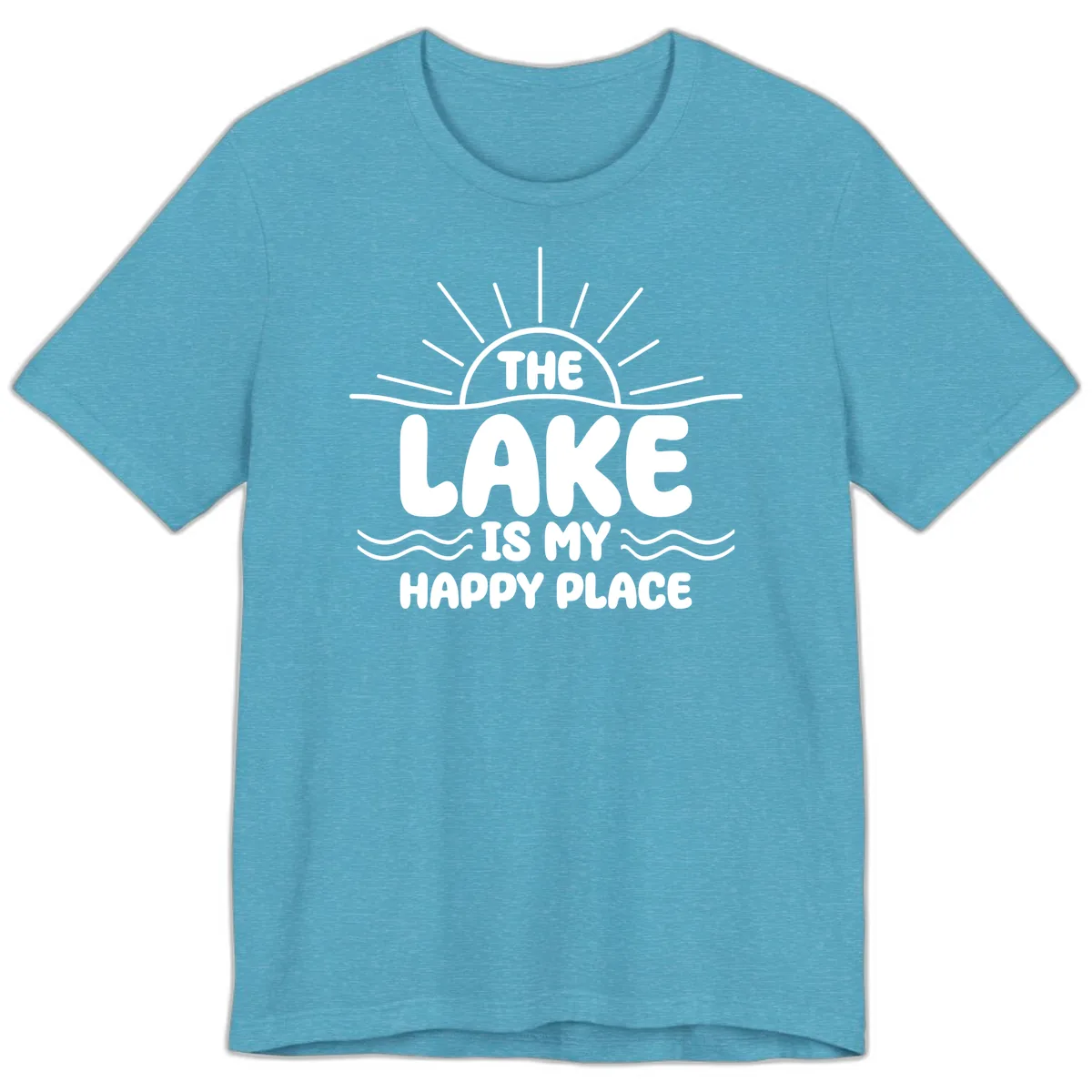 The Lake Is My Happy Place Design Premium T-Shirt in Heather Aqua