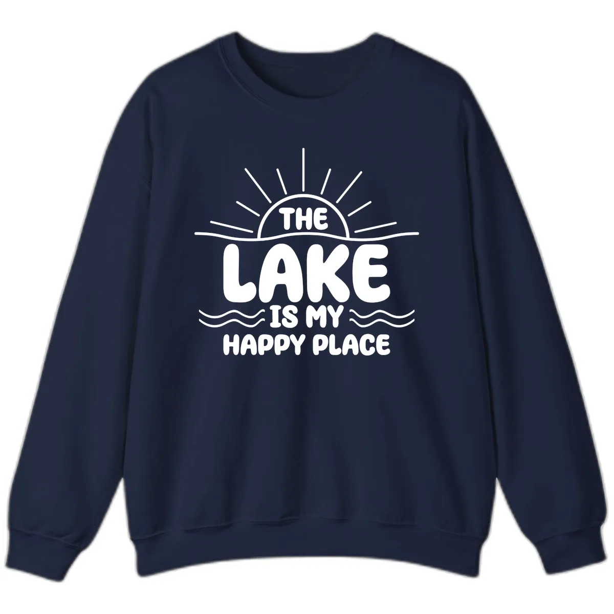 The Lake Is My Happy Place Design Sweatshirt in Navy