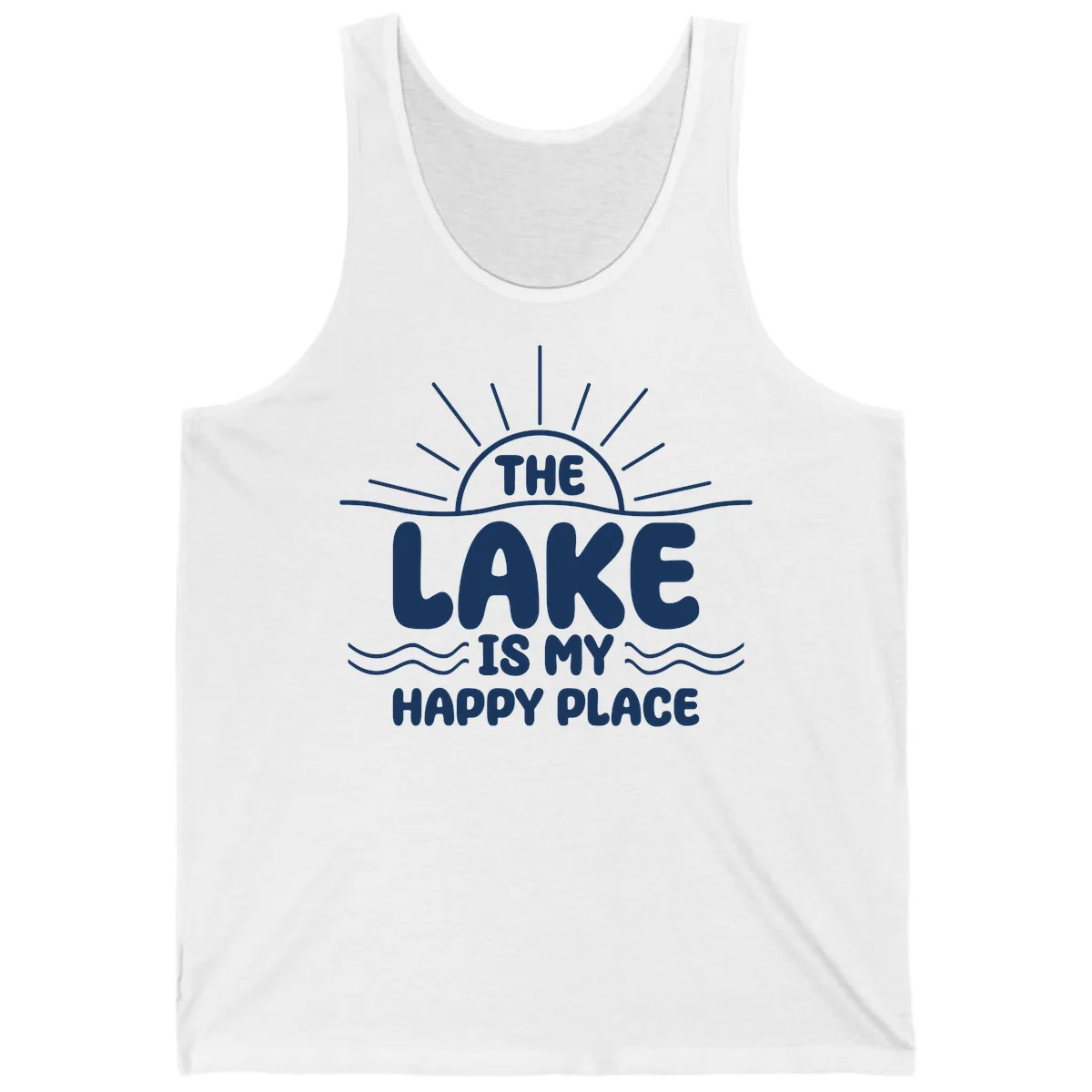 The Lake Is My Happy Place Design Tank in White