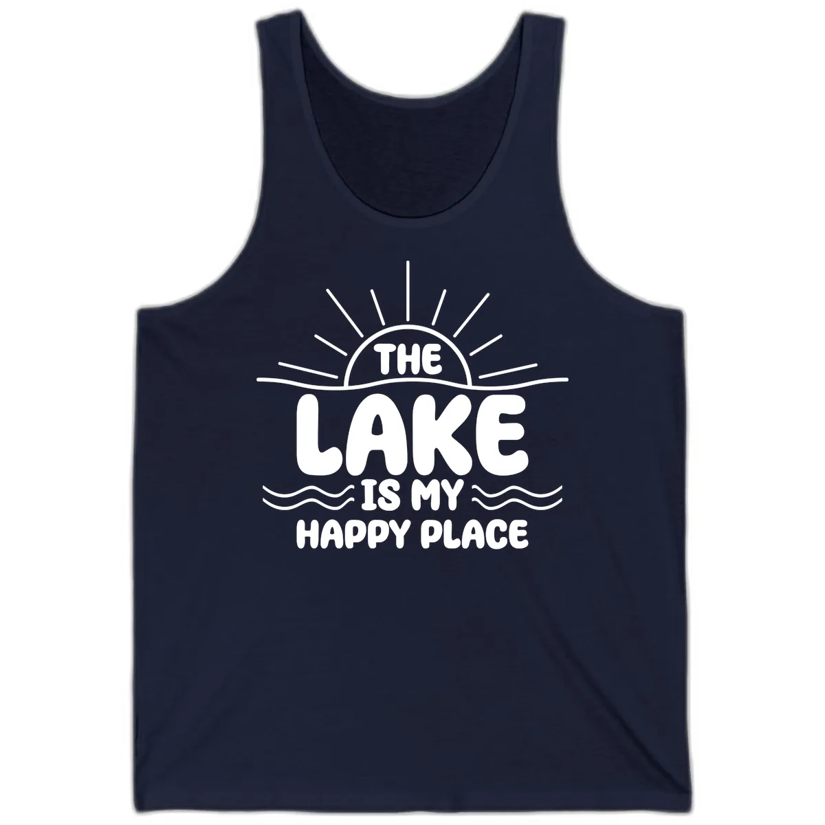 The Lake Is My Happy Place Design Tank in Navy