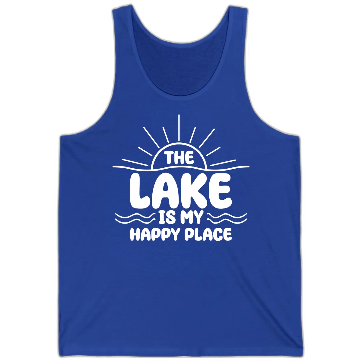 The Lake Is My Happy Place Design Tank in True Royal
