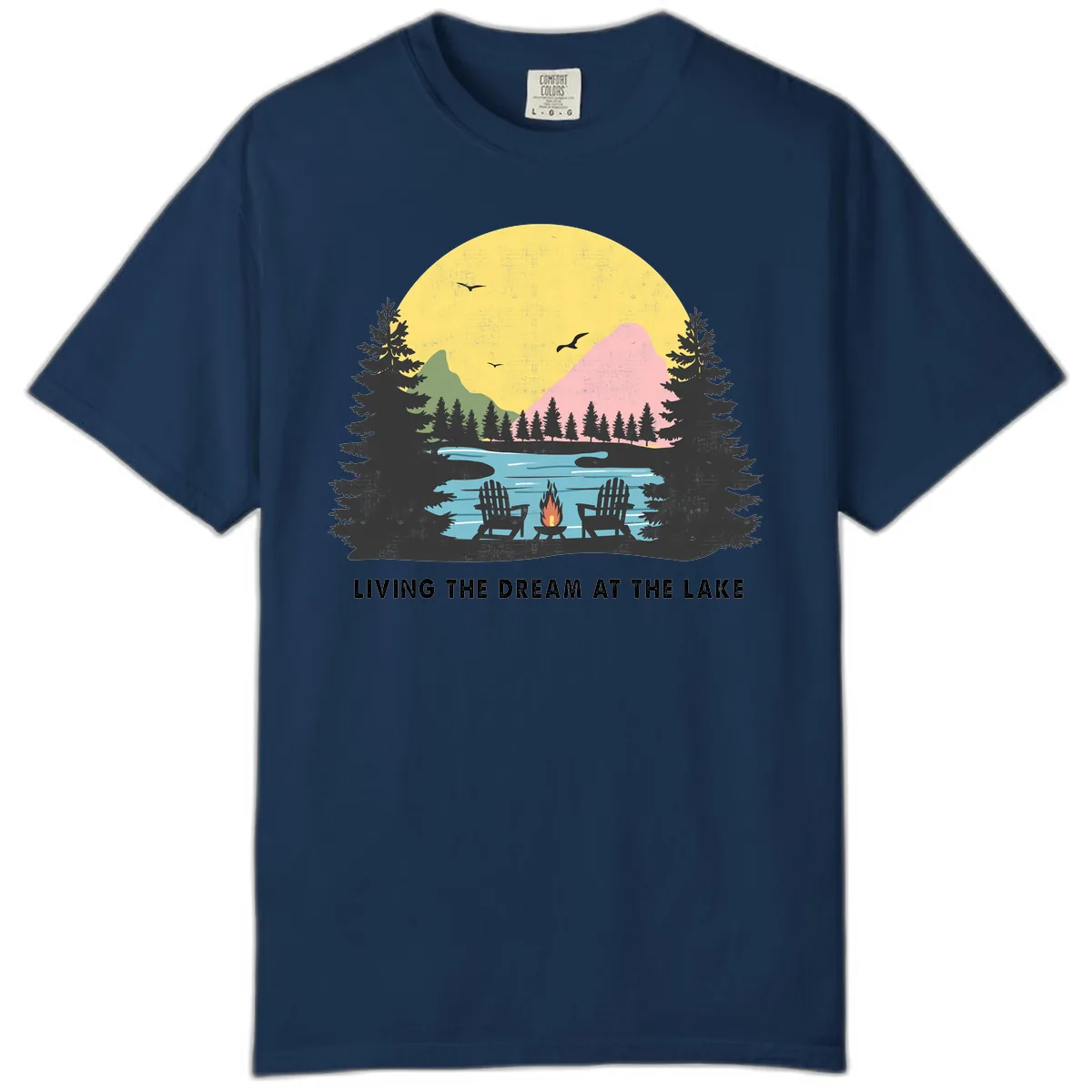 Living The Dream At The Lake Comfort Color in Navy