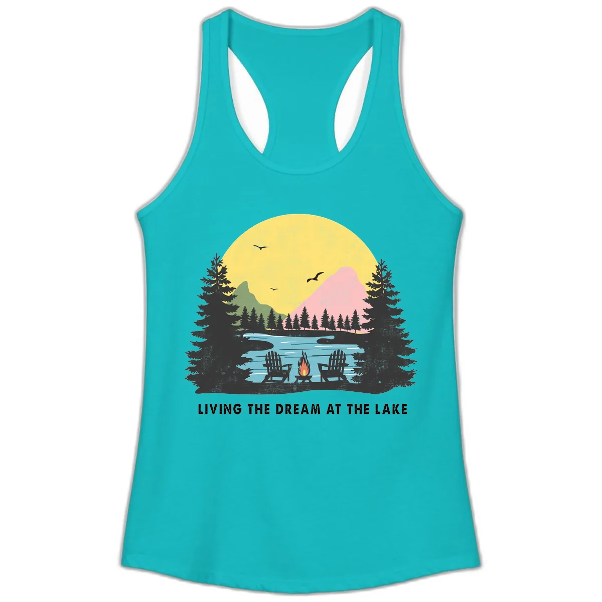 Living The Dream At The Lake Ladies Tank in Tahiti Blue
