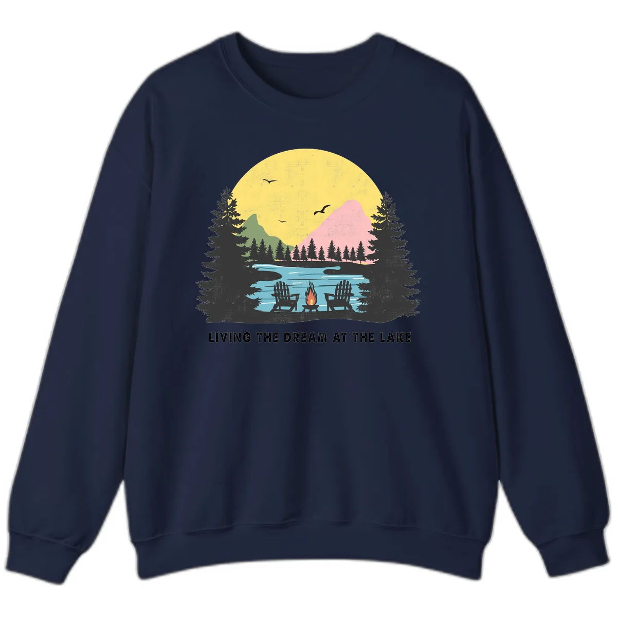 Living The Dream At The Lake Sweatshirt in Navy