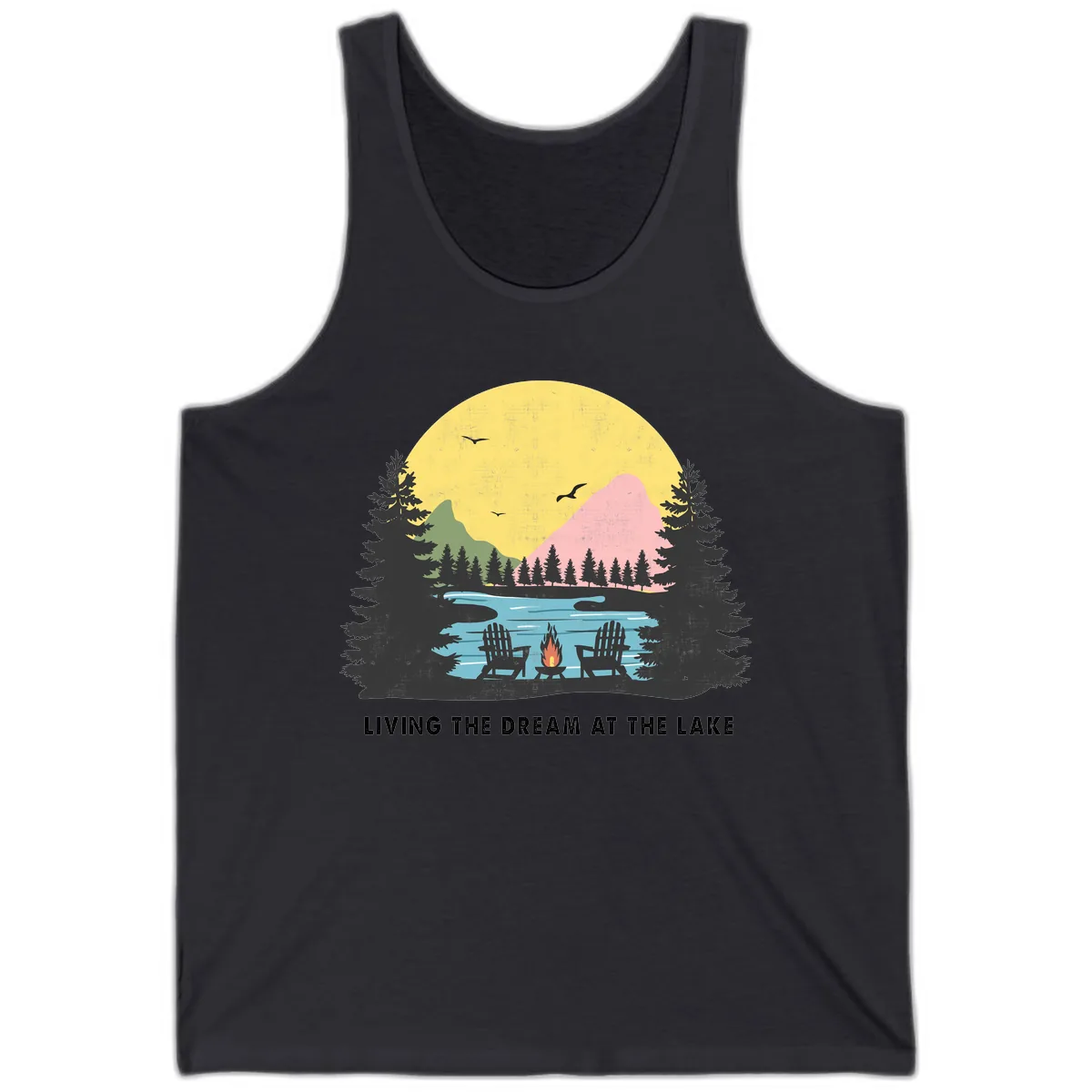 Living The Dream At The Lake Tank in Dark Grey