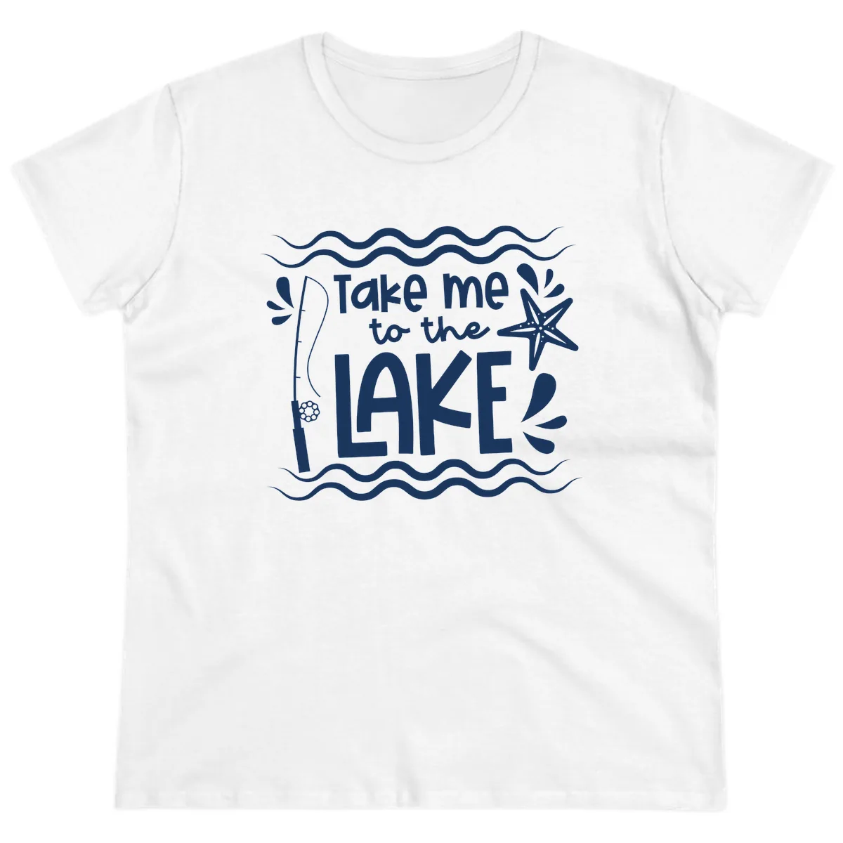 Take Me To The Lake Design Ladies Tee in White
