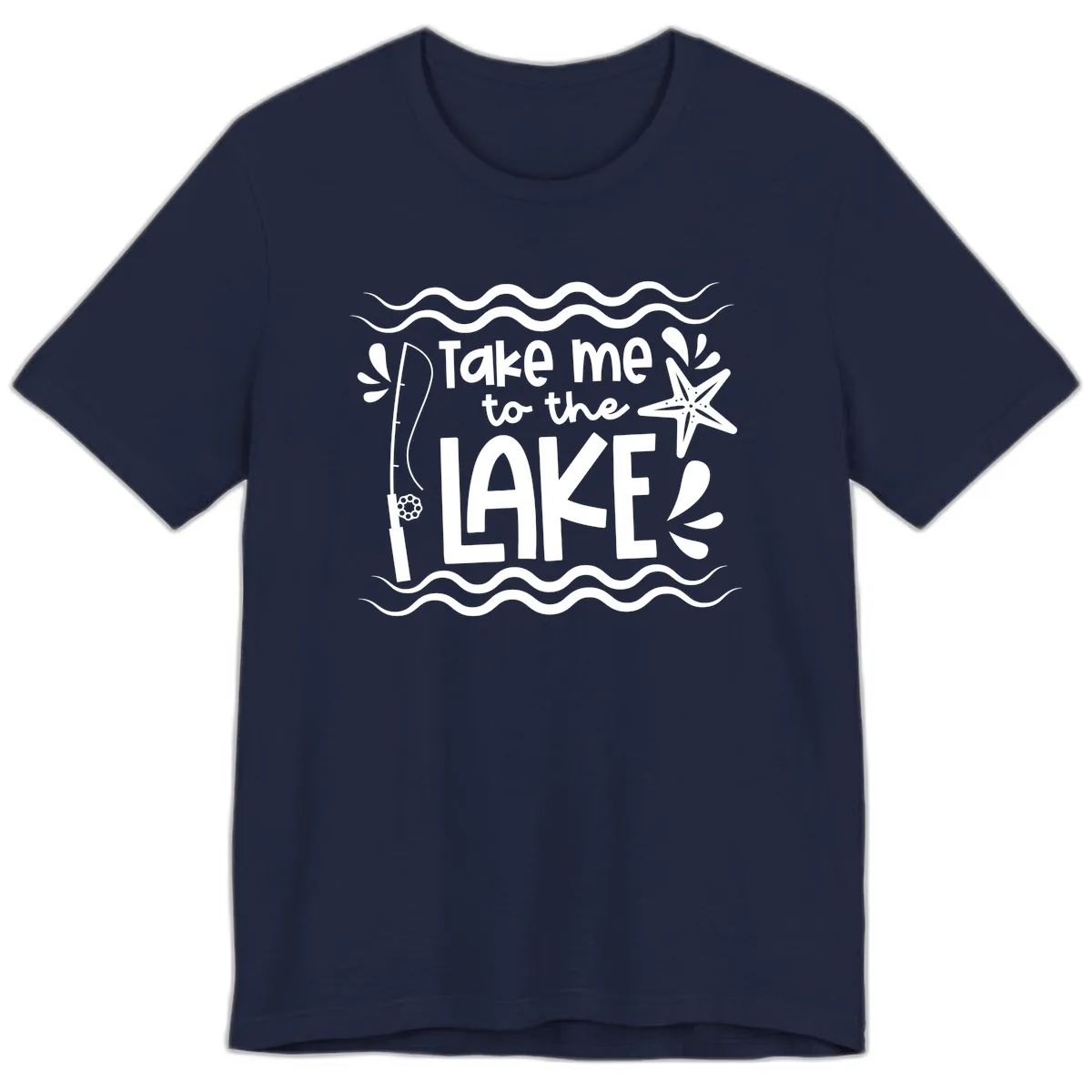 Take Me To The Lake Design Premium T-Shirt in Navy