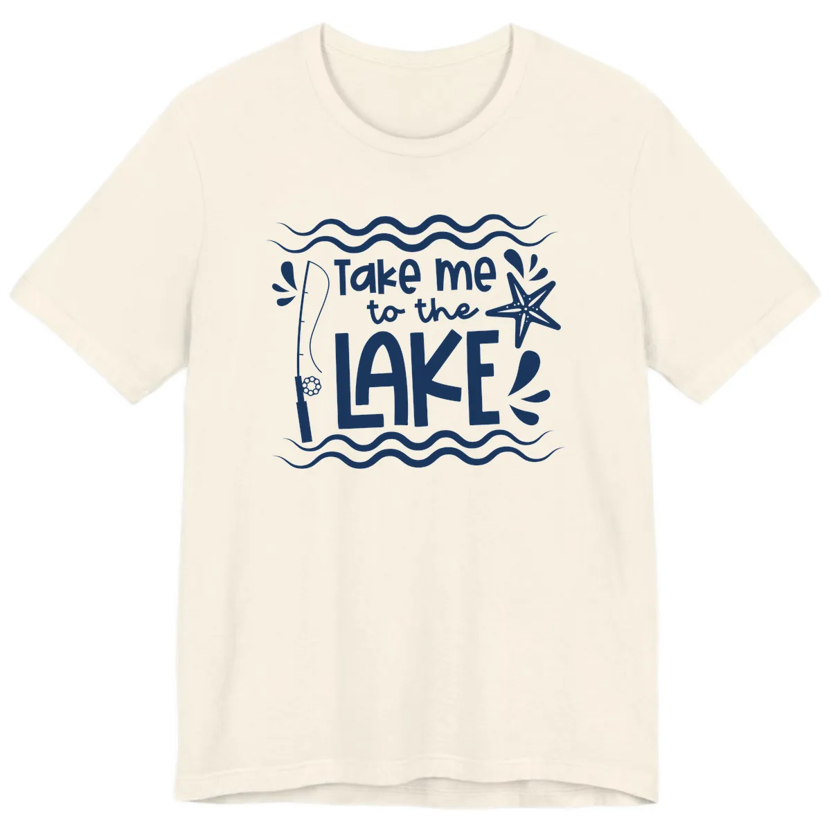 Take Me To The Lake Design Premium T-Shirt in Natural